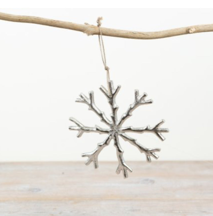 Aluminium Hanging Snowflake 15cm