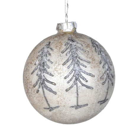 Silver champagne gold woodland tree hanging bauble