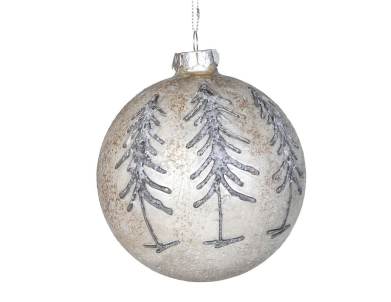 Silver champagne gold woodland tree hanging bauble