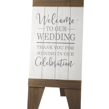 Standing Wooden A Frame ‘Welcome to our Wedding’ sign