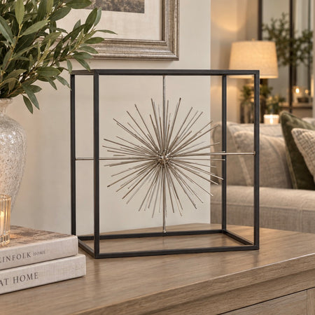 Starburst silver pewter decoration sculpture