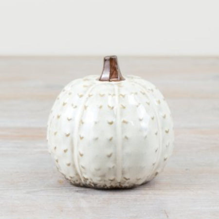 Patterned textured ceramic autum Halloween pumpkin 2 sizes