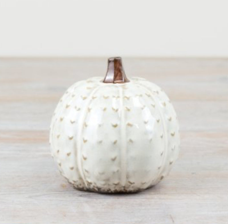 Patterned textured ceramic autum Halloween pumpkin 2 sizes