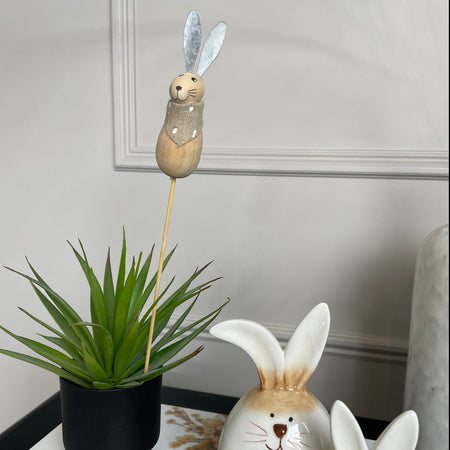 Easter Wooden bunny rabbit stakes