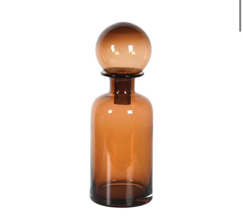 Amber glass ball top bottle
