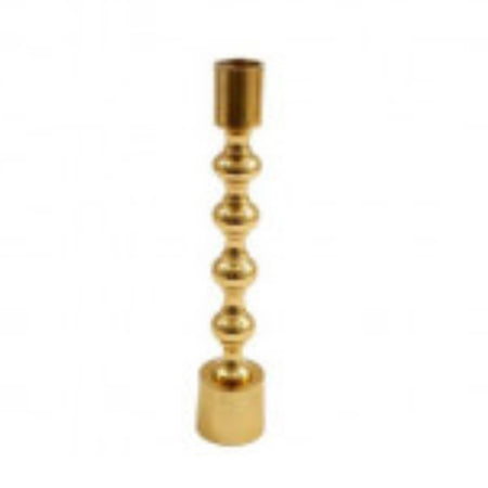 Set of two gold candle sticks ball texture