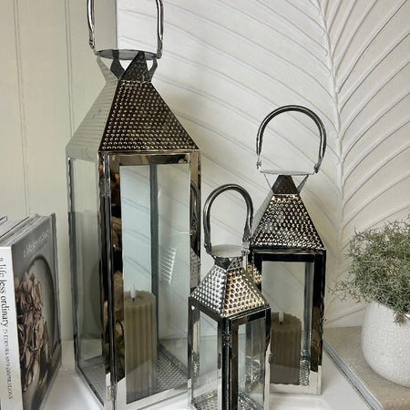 Store seconds Set of 3 chrome lanterns