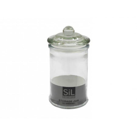 Glass lidded storage jar 2 sizes