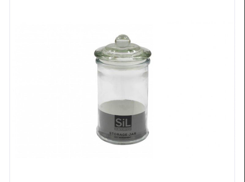 Glass lidded storage jar 2 sizes