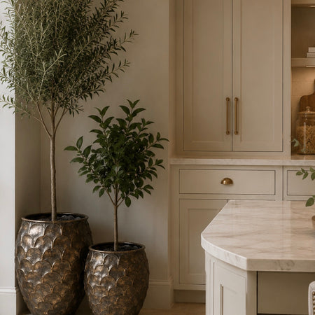 Bronze antique brass gold hammered planters 2 sizes