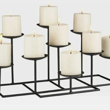 Black large metal multi candle holder