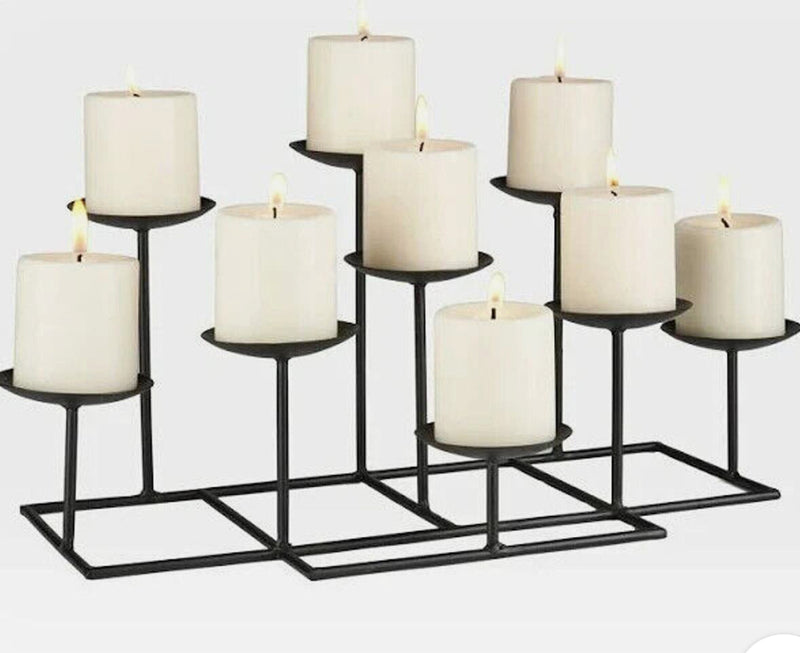 Black large metal multi candle holder