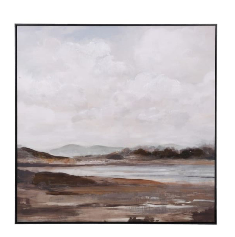 Misty landscape framed canvas 102cm