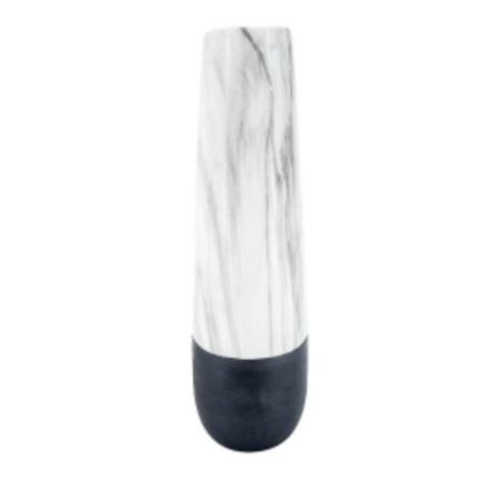 Marble and black textured tall vase 38cm