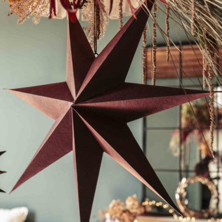 Maddox berry wine burgundy paper star 45cm