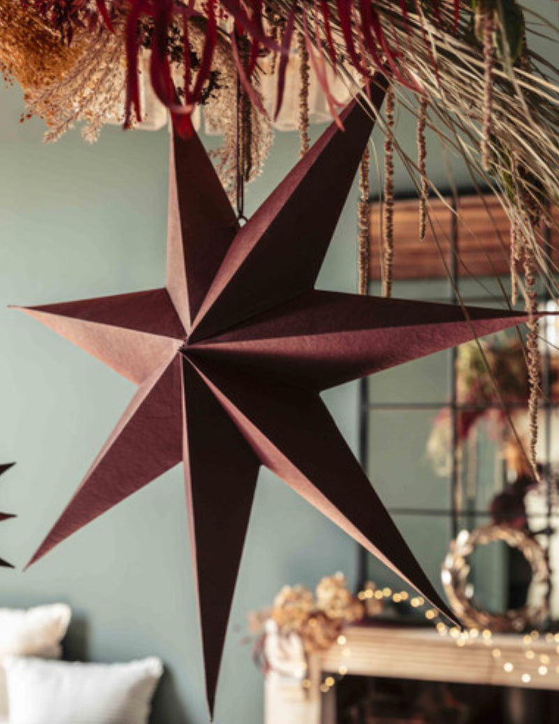 Maddox berry wine burgundy paper star 45cm