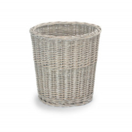 Washed wicker waste paper bathroom bin 30cm