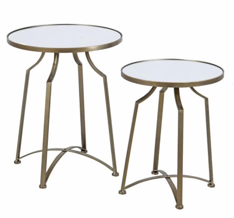 Antique Gold mirror top side table 2 sizes