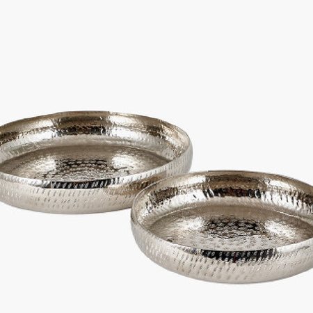 Silver hammered tray 2 sizes