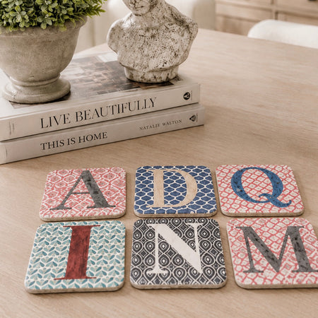 Alphabet drink resin coasters