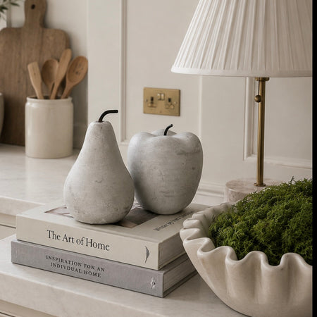 Cement stone Apple and Pear set