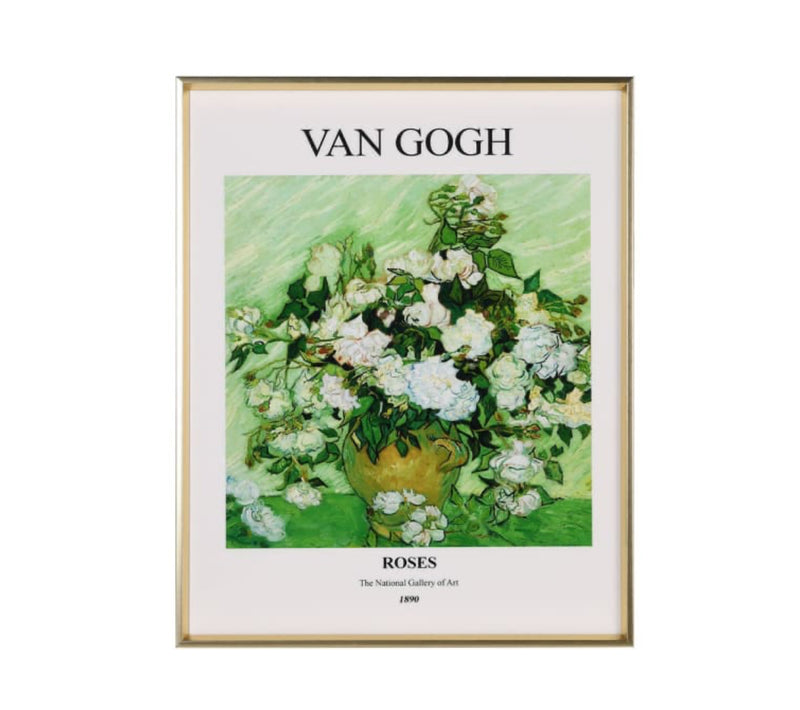 Van Gogh floral flowers gold framed print