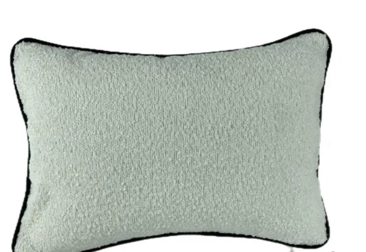 Luca white cream black Boucle Weave Rectangular Cushion 30cm x 40cm
