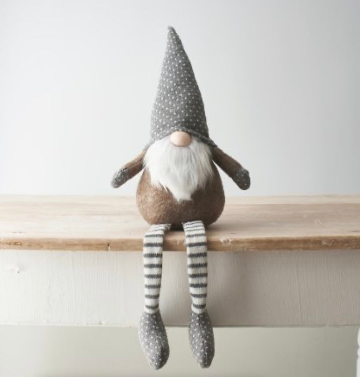 Beige Grey Fabric Sitting Gonk 3 Sizes Available