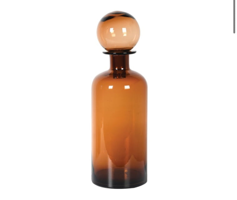 Amber glass ball top bottle