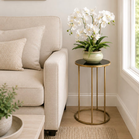 Gold glass side tables 2 sizes