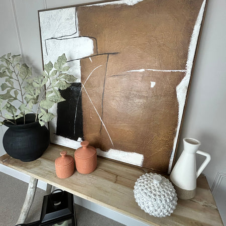 Textured wooden framed canvas art 100cm