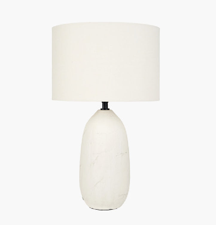 Erika Textured Ceramic Lamp with Shade cement look