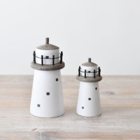 White decorative light house 2 sizes