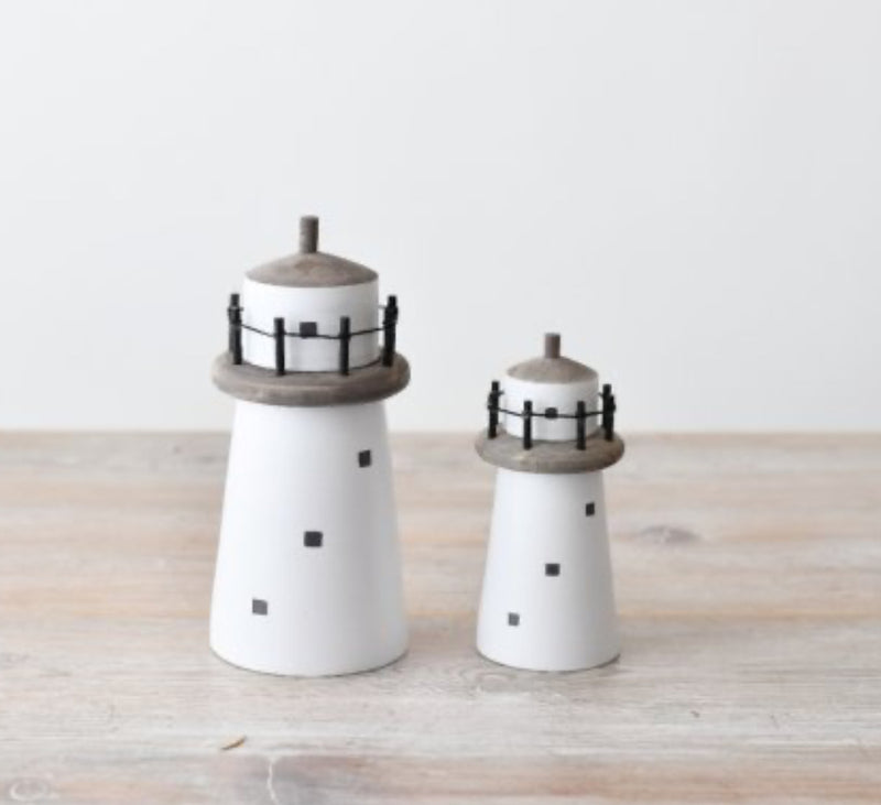 White decorative light house 2 sizes