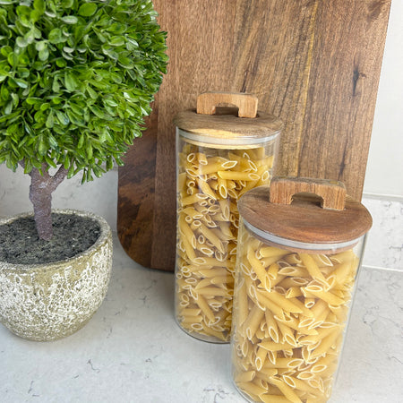 Store seconds Acacia lidded Jar medium