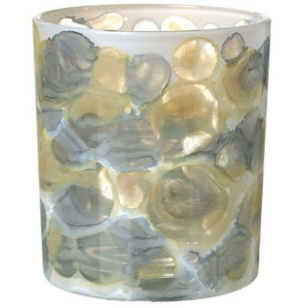 Set of two Grey ochre candle holder votive 8cm and 10cm