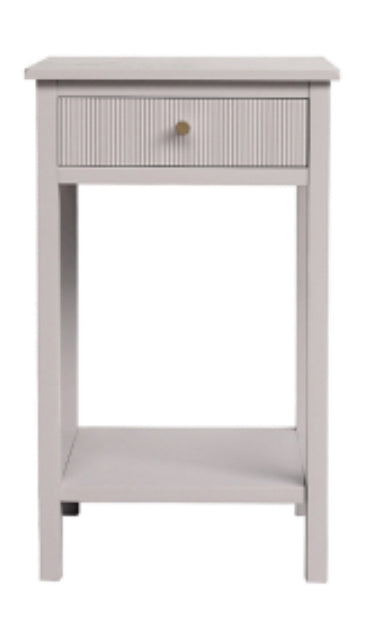 Grey taupe ribbed bedside table side table store seconds