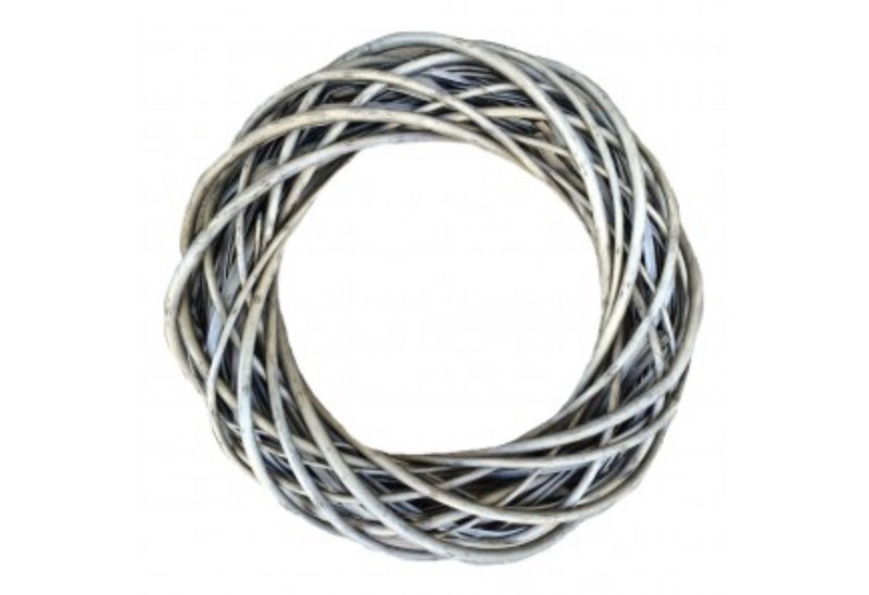 Antique wash willow round wreath 40cm