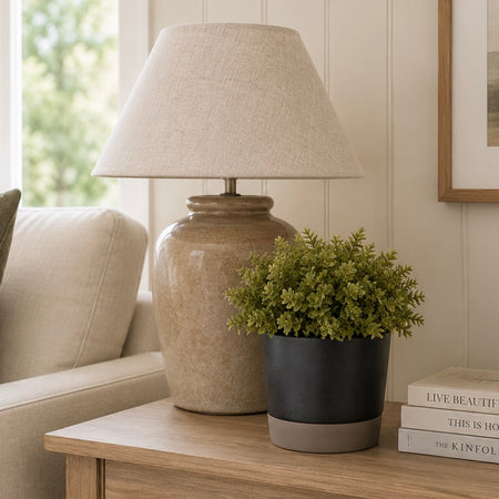 Pewter two tone plant pot