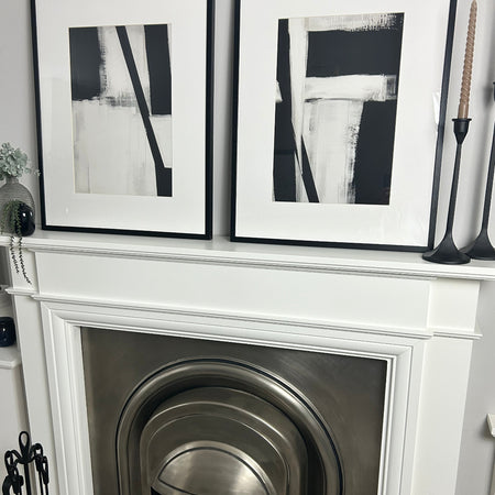 Set of two Monochrome frame frame mounted Graphic Serenity pictures