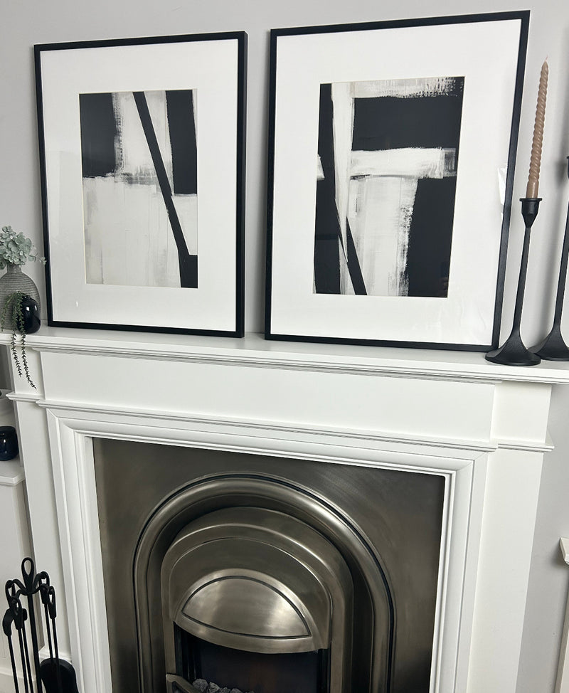 Set of two Monochrome frame frame mounted Graphic Serenity pictures