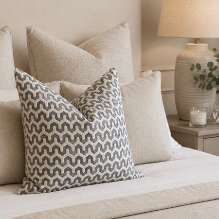 Oslo luxury cream taupe textured cushion, 2 Sizes