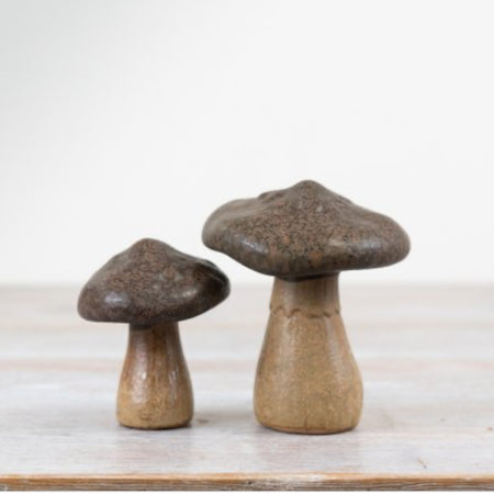 Brown Natural Autumn Mushrooms ceramic 2 Sizes