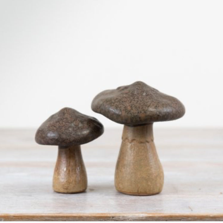 Brown Natural Autumn Mushrooms ceramic 2 Sizes