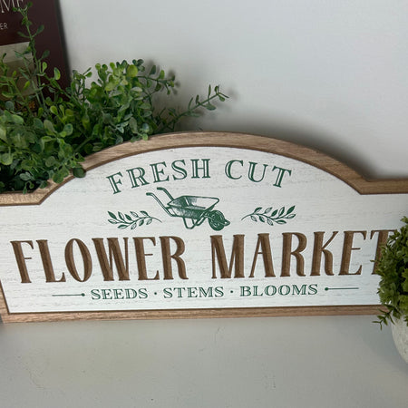 Flowers market garden sign