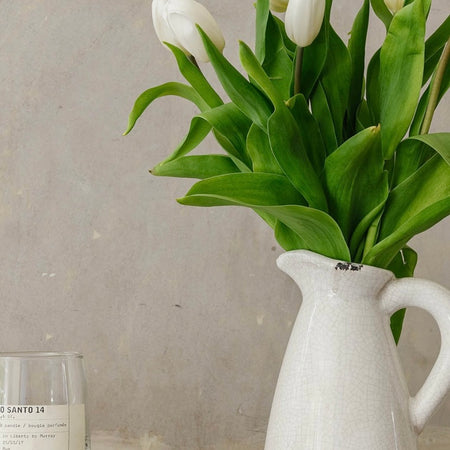 Off White Crackle Finished Jug