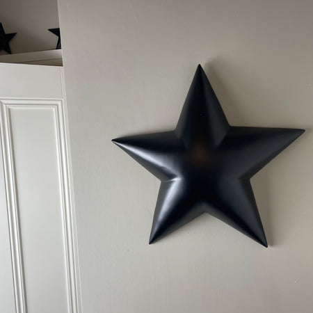 Large Black Wall Hung Aluminium Star solid