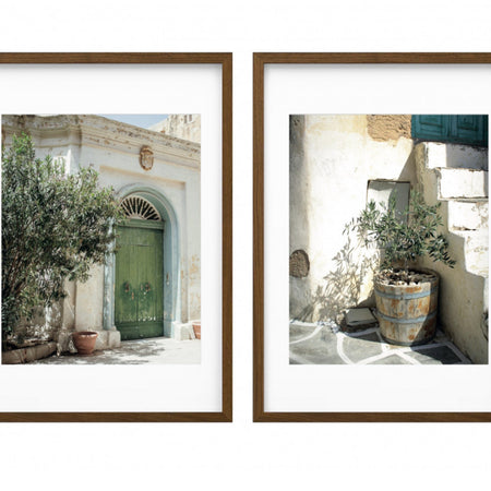 Set of two olive tree Tuscan framed prints 30x40