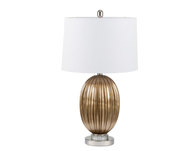 Gold ceramic textured vase white shade