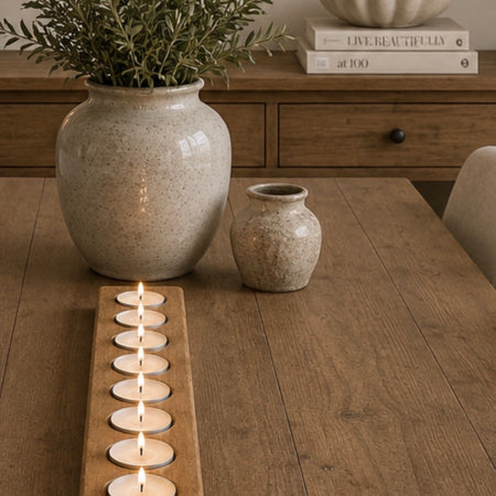 Long 45cm multi candle holder mango wood